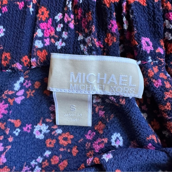 Michael Kors Navy Floral Off Shoulder Blouse Top Size S - Picture 6 of 6